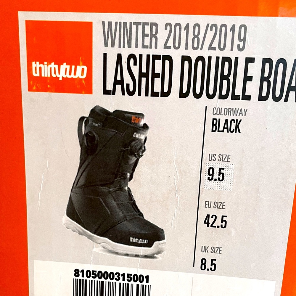 Worn once! Mens Lashed Double BOA snowboard boots Best boots for boarding.